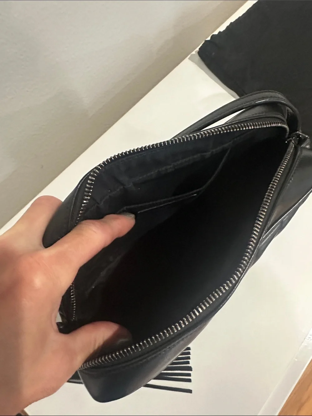 Saint Laurent Black Chevron Quilted Leather Crossbody with Tassel